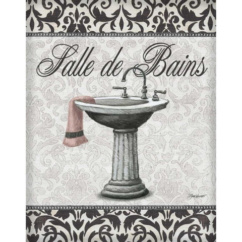 Salle De Bains Black Modern Wood Framed Art Print with Double Matting by Williams, Todd