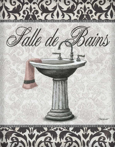 Salle De Bains Black Ornate Wood Framed Art Print with Double Matting by Williams, Todd