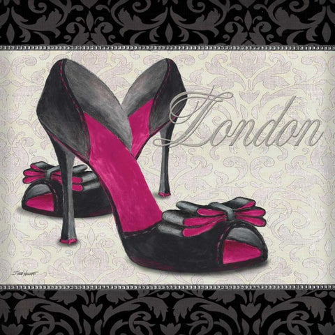 Pink Shoes Square I White Modern Wood Framed Art Print by Williams, Todd