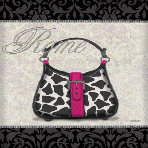 Pink Purse Square II Black Ornate Wood Framed Art Print with Double Matting by Williams, Todd