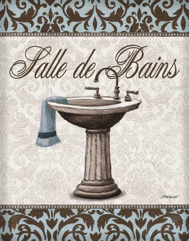 Vintage Sink Black Ornate Wood Framed Art Print with Double Matting by Williams, Todd