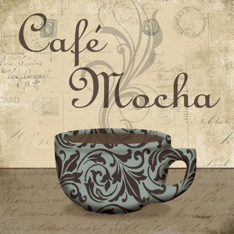 Cafe Mocha White Modern Wood Framed Art Print by Williams, Todd