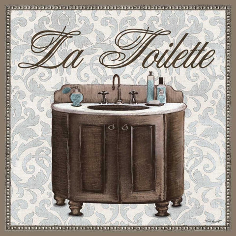 La Toilette Sqaure Black Modern Wood Framed Art Print by Williams, Todd
