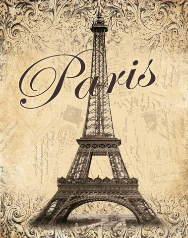 Paris White Modern Wood Framed Art Print with Double Matting by Williams, Todd