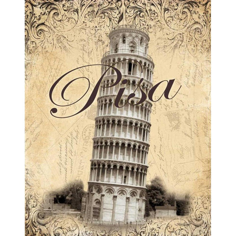 Pisa White Modern Wood Framed Art Print by Williams, Todd