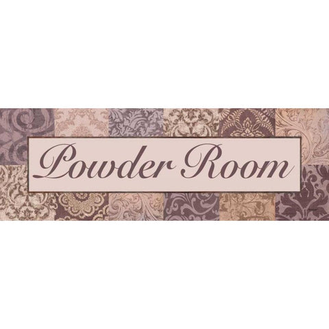 Powder Room Purple Gold Ornate Wood Framed Art Print with Double Matting by Williams, Todd