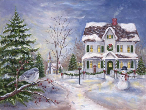 Home for the Holidays Black Ornate Wood Framed Art Print with Double Matting by Williams, Todd