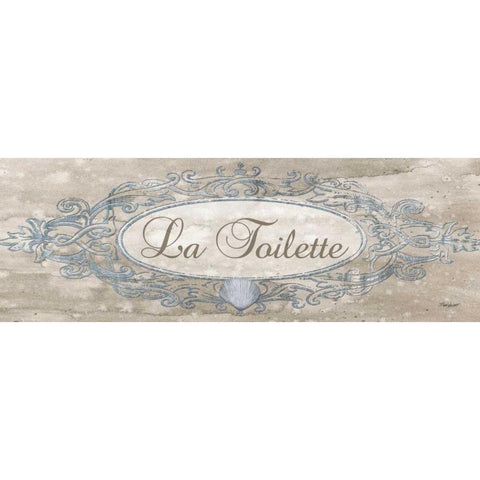 La Toilette Sign Gold Ornate Wood Framed Art Print with Double Matting by Williams, Todd