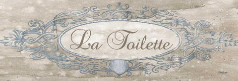 La Toilette Sign Black Ornate Wood Framed Art Print with Double Matting by Williams, Todd