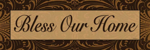 Bless Our Home Black Ornate Wood Framed Art Print with Double Matting by Williams, Todd