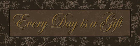 Every Day is a Gift Black Ornate Wood Framed Art Print with Double Matting by Williams, Todd