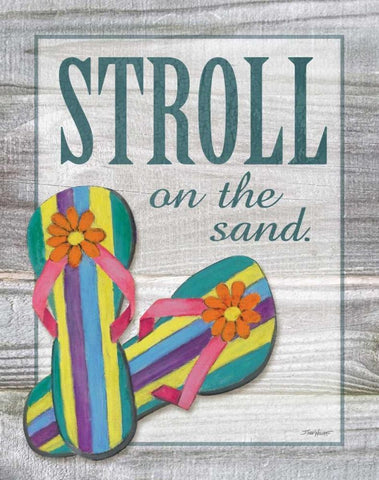 Stroll on the Sand Black Ornate Wood Framed Art Print with Double Matting by Williams, Todd