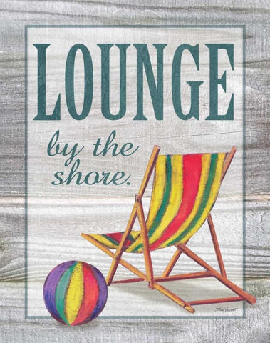 Lounge by the Shore Black Ornate Wood Framed Art Print with Double Matting by Williams, Todd