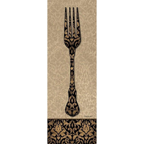 Fork Gold Ornate Wood Framed Art Print with Double Matting by Williams, Todd