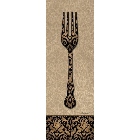 Salad Fork Gold Ornate Wood Framed Art Print with Double Matting by Williams, Todd