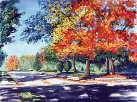 Fall Brilliance II White Modern Wood Framed Art Print with Double Matting by Williams, Todd