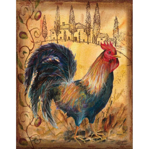 Tuscan Rooster I White Modern Wood Framed Art Print by Williams, Todd