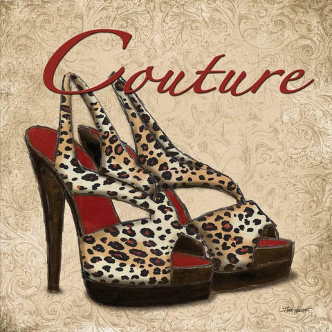 Couture Shoes Black Ornate Wood Framed Art Print with Double Matting by Williams, Todd