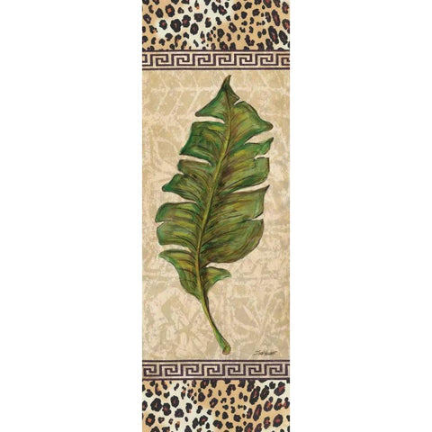 Leopard Palm Leaf I White Modern Wood Framed Art Print by Williams, Todd