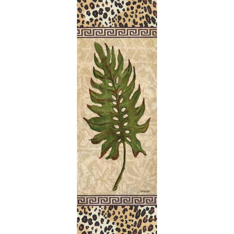 Leopard Palm Leaf II Black Modern Wood Framed Art Print with Double Matting by Williams, Todd