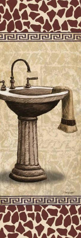 Giraffe Sink White Modern Wood Framed Art Print with Double Matting by Williams, Todd