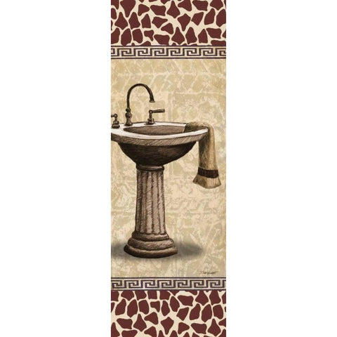 Giraffe Sink Gold Ornate Wood Framed Art Print with Double Matting by Williams, Todd