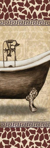 Giraffe Tub Black Ornate Wood Framed Art Print with Double Matting by Williams, Todd