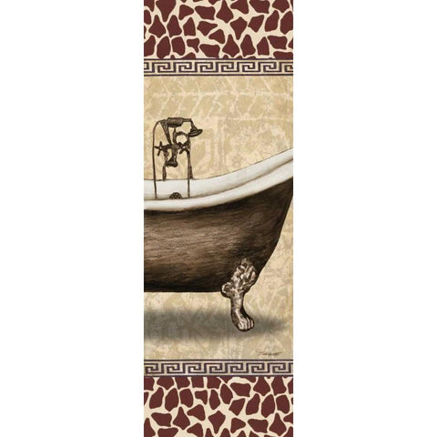 Giraffe Tub Black Modern Wood Framed Art Print by Williams, Todd