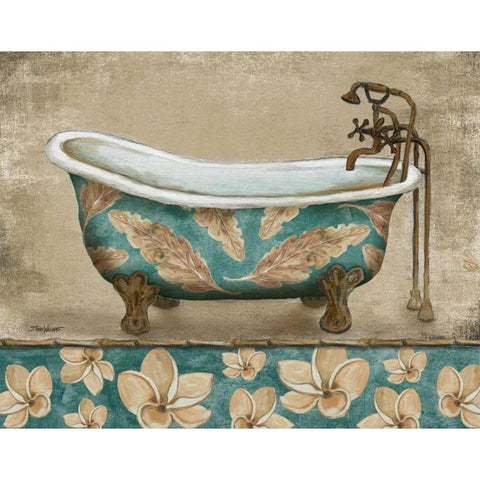 Tropical Bathtub I Gold Ornate Wood Framed Art Print with Double Matting by Williams, Todd