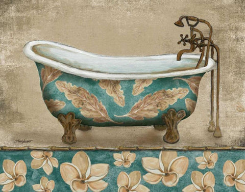 Tropical Bathtub I Black Ornate Wood Framed Art Print with Double Matting by Williams, Todd