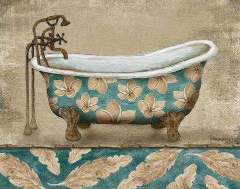 Tropical Bathtub II Black Ornate Wood Framed Art Print with Double Matting by Williams, Todd