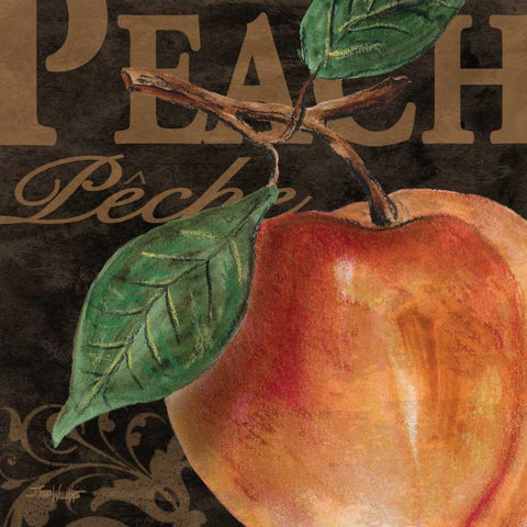 French Fruit Peach Black Ornate Wood Framed Art Print with Double Matting by Williams, Todd