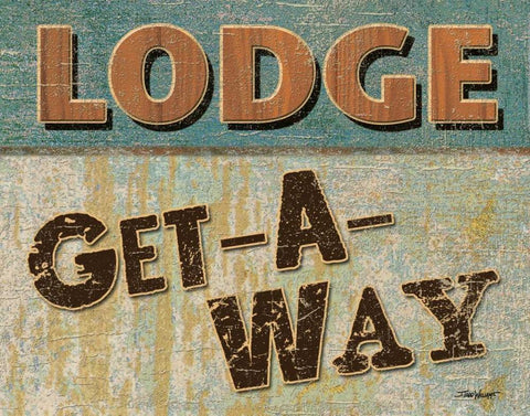 Lodge Get Away Black Ornate Wood Framed Art Print with Double Matting by Williams, Todd