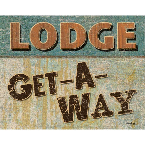 Lodge Get Away Gold Ornate Wood Framed Art Print with Double Matting by Williams, Todd