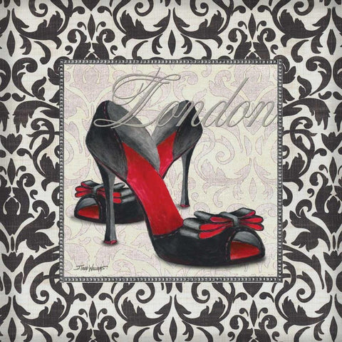 Classy Shoes Sq III Black Ornate Wood Framed Art Print with Double Matting by Williams, Todd