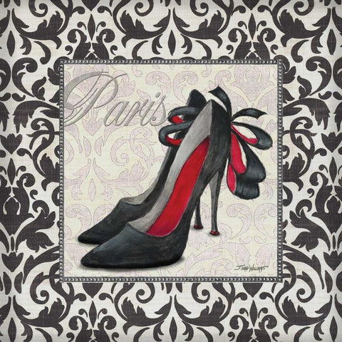 Classy Shoes Sq IV Black Ornate Wood Framed Art Print with Double Matting by Williams, Todd