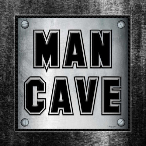 ManCave  Metal Sq Black Ornate Wood Framed Art Print with Double Matting by Williams, Todd