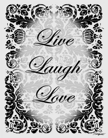 Live Laugh Love White Modern Wood Framed Art Print with Double Matting by Williams, Todd