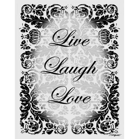 Live Laugh Love White Modern Wood Framed Art Print by Williams, Todd