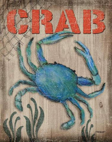 Crab Black Ornate Wood Framed Art Print with Double Matting by Williams, Todd