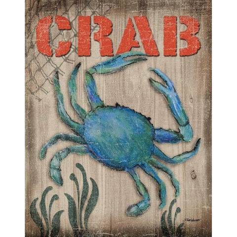 Crab White Modern Wood Framed Art Print by Williams, Todd