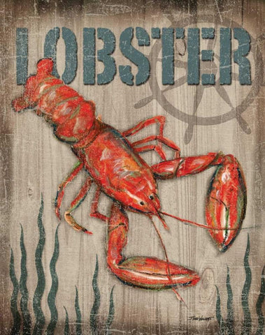 Lobster White Modern Wood Framed Art Print with Double Matting by Williams, Todd