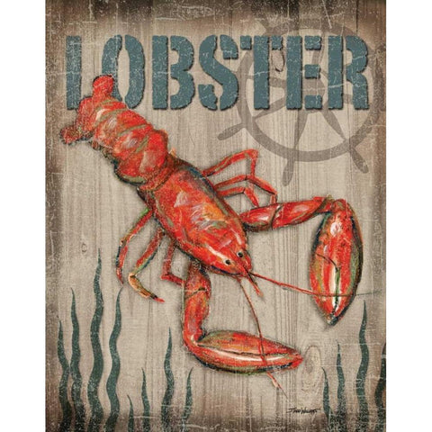 Lobster Black Modern Wood Framed Art Print with Double Matting by Williams, Todd