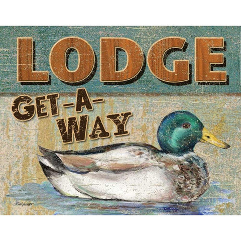 Lake Resort Black Modern Wood Framed Art Print with Double Matting by Williams, Todd