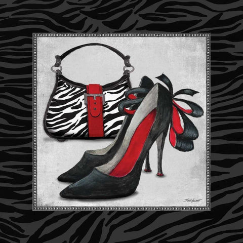 Zebra Fashion II White Modern Wood Framed Art Print by Williams, Todd