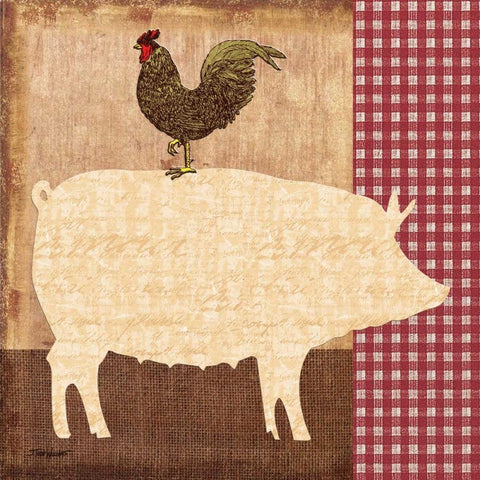 Pig White Modern Wood Framed Art Print by Williams, Todd