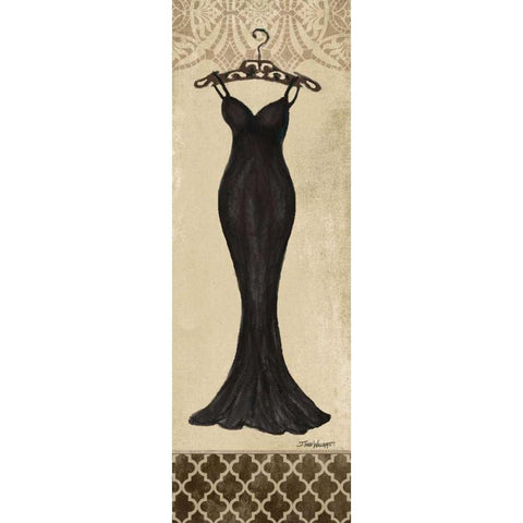 Black Fashion Dress II Gold Ornate Wood Framed Art Print with Double Matting by Williams, Todd