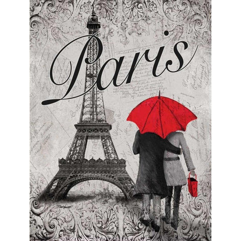 Strolling Paris I White Modern Wood Framed Art Print by Williams, Todd