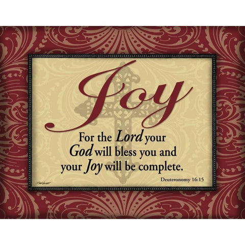 Red and Gold Joy Black Modern Wood Framed Art Print with Double Matting by Williams, Todd