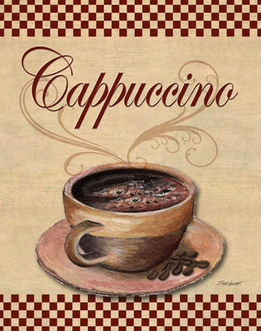 Cafe Cappuccino Black Ornate Wood Framed Art Print with Double Matting by Williams, Todd